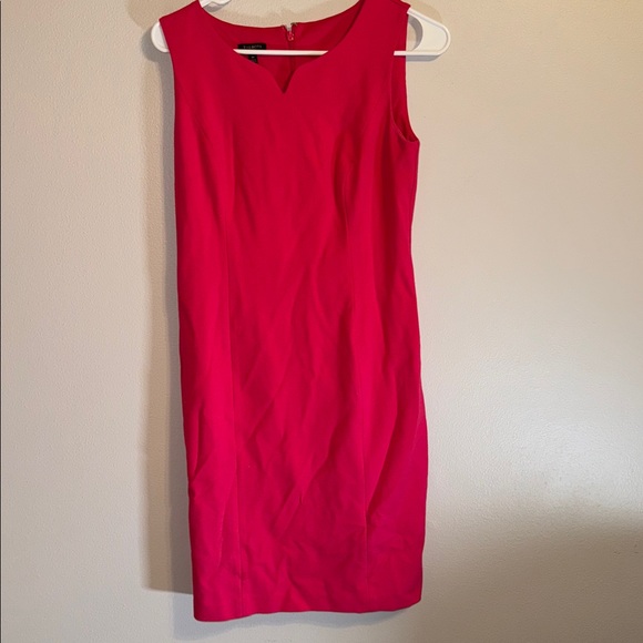 Talbots 4 petite pink split neck refined ponte sheath dress work business women - Picture 8 of 9